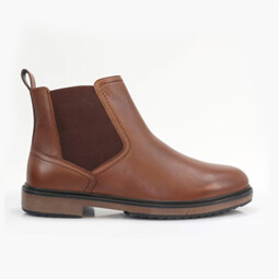 Leather Wide Fit Chelsea Boots with Side Zip - MJ012